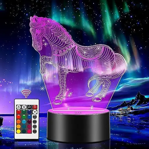 Produktbild: ONEVER 10 Stück 3D Lampe, LED Illusion Lampe LED-Nachtlicht Base 16 Farbwechsel mit Remote & Smart Touch Lampe Weihnachts Geschenke für Kinder Männer Frauen
