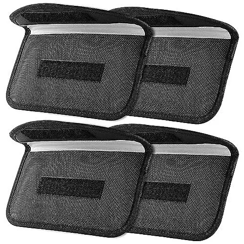 Produktbild: ONEVER Tasche mit Signalblockierungsfunktion (4 Stück), Abschirmung von GPS und RFID, Faraday-Tasche, Hülle für Handy, Autoschlüssel, Schlüsselanhänger Daten- und Persönlichkeitsschutz