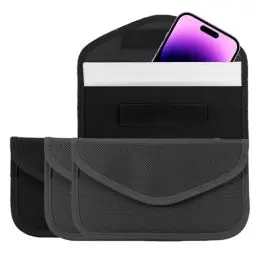 Produktbild: ONEVER Tasche mit Signalblockierungsfunktion, 4 Stück Abschirmung von GPS und RFID, Faraday-Tasche, Hülle für Handy, Autoschlüssel, Schlüsselanhänger Daten- und Persönlichkeitsschutz-8.15 * 4.7 Zoll