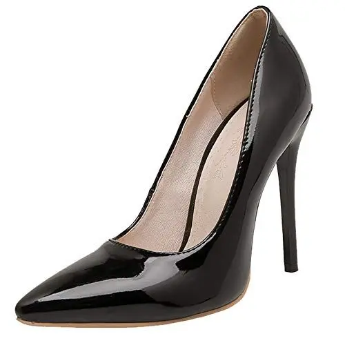 Produktbild: Onewus Damen Sexy SpitzenZehen High Heels Abend Stilettos Kleid Schuhe(Schwarz,46)