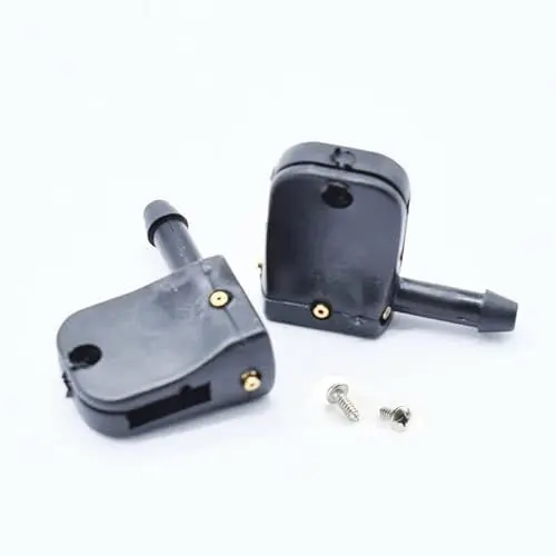 Produktbild: Oniissy 2 Stück Autowaschdüsen-Sprühdüsen, Frontscheiben-Waschdüsen für 12 mm Wischerarm, Transporter, Kofferraum, für mehr Fahrzeuge, ABS-Kunststoff, schwarz, 12 mm / 8 mm