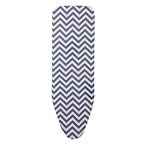 Produktbild: Oniissy Gestreifter dicker Iro-Ning-Board-Bezug, hohe Temperaturbeständigkeit, 150 x 50 cm, Brettbezug, Dampfbügelsicher, mit Wärmereflexion und Komfort-Polsterung, Baumwolle, blau, mittel