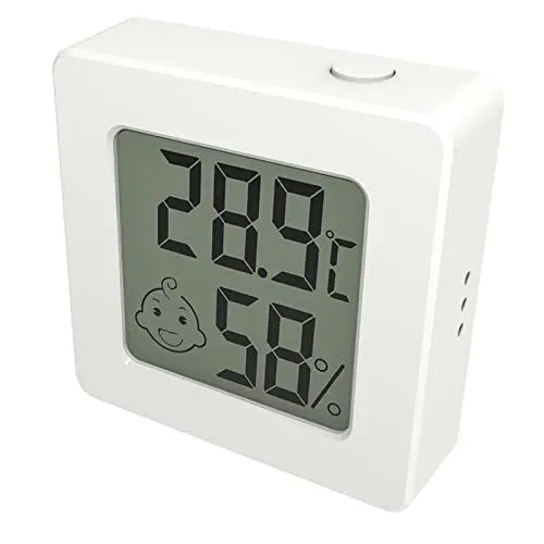 Produktbild: Oniissy Mini Digital LCD Thermometer Hygrometer innen 1 Stück, raumthermometer zimmerthermometer temperatur und luftfeuchtigkeitsmesser, Hochgenauer temperatursensor für Gewächshausautos, Home, Office