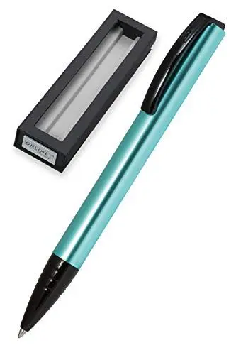 Produktbild: ONLINE Drehkugelschreiber Vision Magic mit internat. Großraummine Strichstärke M (mittel), Schreibfarbe schwarz, aus Aluminium im Metallic-Look, in hochwertiger Geschenkbox | Farbe: Türkis