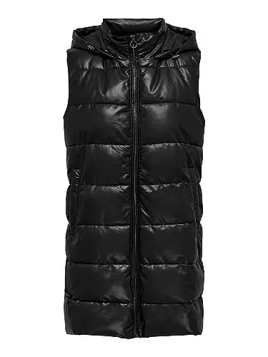 Produktbild: ONLY Damen ONLNEWANJA FAUX LEATHER WAISTCOAT CC OTW Pufferweste 15300267,Schwarz,M