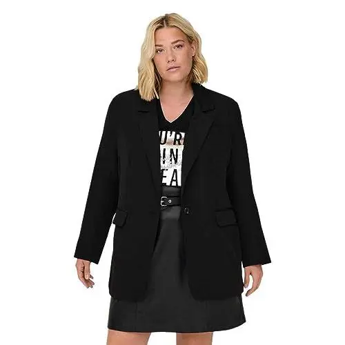 Produktbild: ONLY CARMAKOMA Damen CARLANA-Berry L/S OVS Blazer TLR NOOS Longblazer, Black, 48 Größen