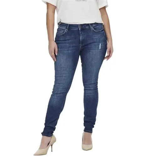 Produktbild: ONLY CARMAKOMA Damen Carwilly Reg DNM Tai Noos Skinny-fit-Jeans, Medium Blue Denim, 44W / 32L EU