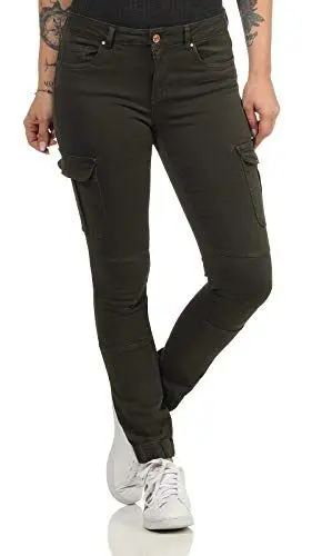 Produktbild: ONLY Cargo Jeans Hose | Stretch Denim Jogger Pants | Slim Mid Waist Karottenhose ONLMISSOURI, Farben:Grün-3, Größe:40W / 34L, Z-Länge:L34