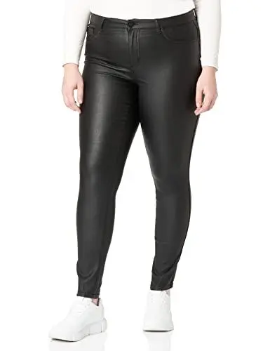 Produktbild: ONLY Carmakoma NOS Damen carPUNK REG SK COATED PANTS Skinny Jeans, Schwarz (Black Black), 48W /32L