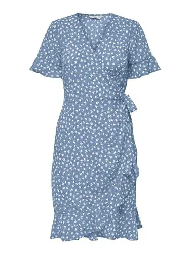 Produktbild: ONLY Damen Onlolivia S/S Wrap Dress WVN Noos Kleid, Allure, 38 EU