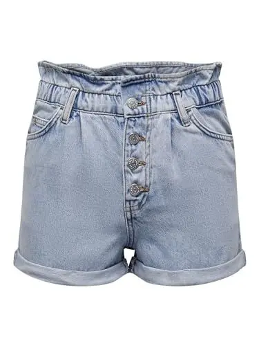 Produktbild: ONLY Damen Denim Jeans Shorts | Kurze Bermuda Pants Sommer Hose | Paperback mit elastischem Bund ONLCUBA, Farben:Blau, Größe:S