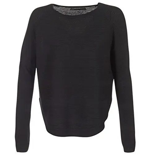 Produktbild: ONLY Damen Dünner Strick Pullover | Langarm Rundhals Knitted Sweater | Basic Stretch Jumper ONLCAVIAR, Farben:Schwarz, Größe:XS