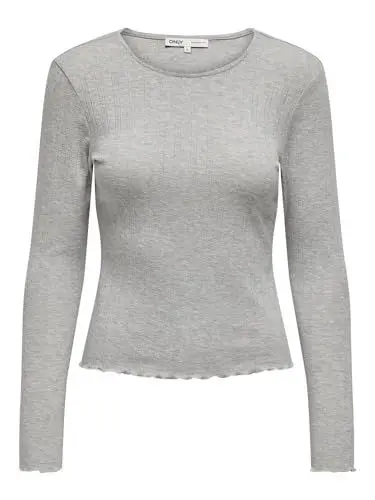 Produktbild: ONLY Damen Onlcarlotta L/S Top Noos JRS, Light Grey Melange, S