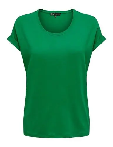 Produktbild: ONLY Damen Top Kurzarm Rundhals T-Shirt Moster Weiß Schwarz XS S M L XL XXL, Größe:M, Farbe:Jolly Green 15106662