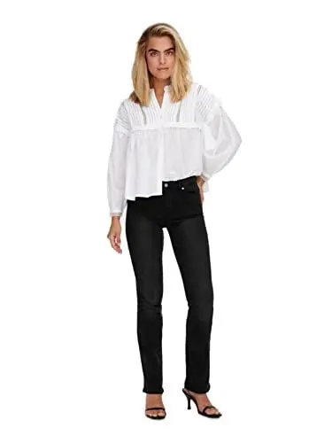 Produktbild: ONLY Damen Jeans ONLWAUW BJ1097 Flared Fit - Schwarz - Washed Black Stretch, Größe:M/32, Farbvariante:Washed Black 15230476