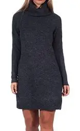 Produktbild: ONLY Damen Strickkleid Loose Fit Longsleeve Knit Kleid mit Langen Ärmeln ONLJANA Rollkragen Dress Pullover, Farben:Dunkelgrau, Größe:XS