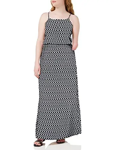 Produktbild: ONLY Damen Ärmelloses Maxi Blusenkleid | Lang Gepunktetes Print Tunika Dress | Spaghetti Träger ONLWINNER, Farben:Schwarz, Größe:38