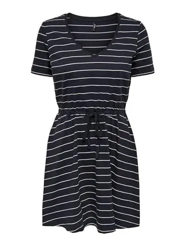Produktbild: ONLY Damen Onlmay S/S V-Neck Short Dress JRS Noos Kleid, Night Sky, M EU