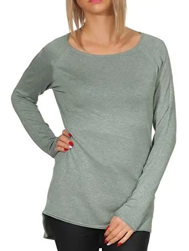 Produktbild: ONLY Damen Langer Feinstrick Pullover | Langarm Rundhals Knit Sweater | Stretch Jumper Locker ONLMILA, Farben:Grün, Größe:S