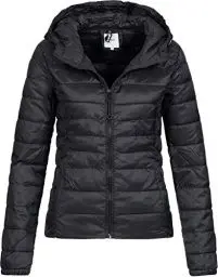 Produktbild: ONLY Damen Leichte Steppjacke ONLTAHOE Wattierte Herbst Frühling Übergangsjacke mit Kapuze & Reißverschluss, Farben:Schwarz, Größe:XL