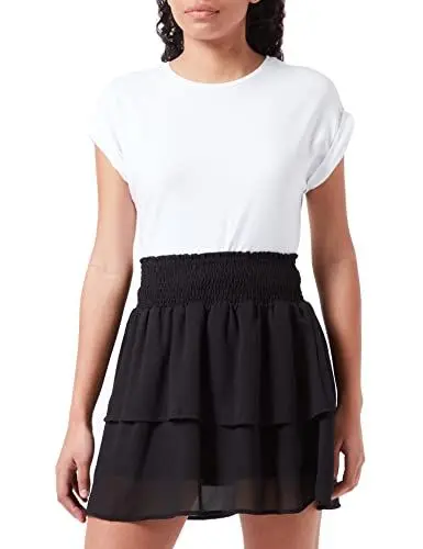 Produktbild: ONLY Damen Onlann Star Layered Smock Skirt Noos Ptm Rock, Schwarz, M EU