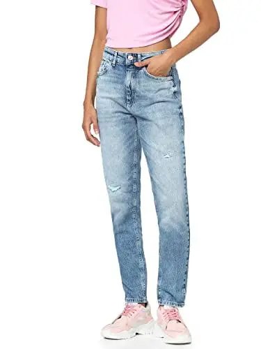 Produktbild: ONLY Damen Onlveneda Hw Mom Rip Rea931 Noos Jeans, Medium Blue Denim, M / 30L EU