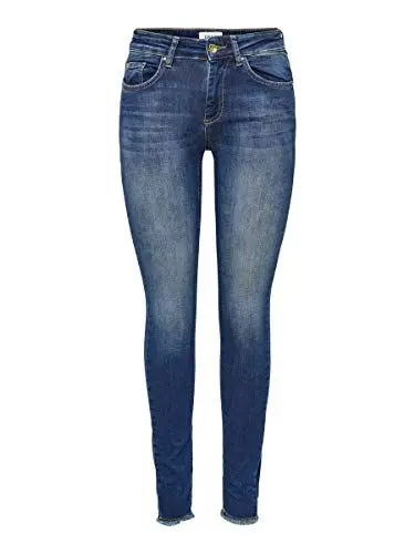 Produktbild: ONLY Damen ONLBLUSH MID SK ANK RW REA422 NOOS Stretch-Jeanshose, Dark Blue Denim ,30W / 30L