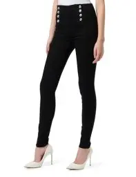Produktbild: ONLY Damen ONLDAISY HW Button DNM Skinny-Jeans, Black, 28W x 30L