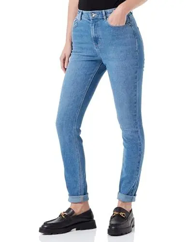 Produktbild: ONLY Damen Jeanshose Onldruna Hw Skinny DNM Pimbox, Light Medium Blue Denim, 25W / 32L