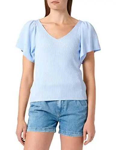 Produktbild: ONLY Damen Onlleelo S/S Back Pullover KNT Noos, Cashmere Blue,S