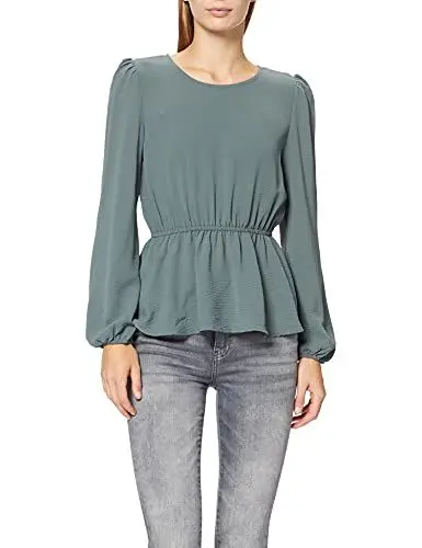 Produktbild: ONLY Damen Onlmette DAR L/S O-Neck Top Noos WVN Langarmshirt 15240593,Balsam Green,XL