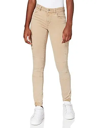 Produktbild: ONLY Cargo Jeans Hose | Stretch Denim Jogger Pants | Slim Mid Waist Karottenhose ONLMISSOURI, Farben:Beige, Größe:36W / 34L, Z-Länge:L34