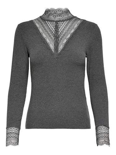 Produktbild: ONLTILDE L/S HIGH Neck LACE TOP JRS NOOS