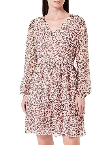 Produktbild: ONLY Damen Onladele Life L/S V-neck Dress Ptm, Rose Smoke/Aop:eco Animal, M