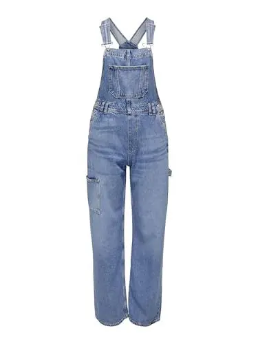 Produktbild: ONLY Damen ONLBJORK SL DNM Wide Worker CRO Overall, Medium Blue Denim, S / 32L