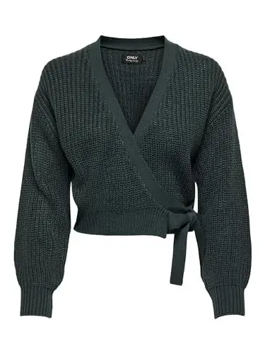 Produktbild: ONLY Damen Onlbreda Wrap L/S Cardigan Knt Noos Strickjacke, Green Gables, L EU