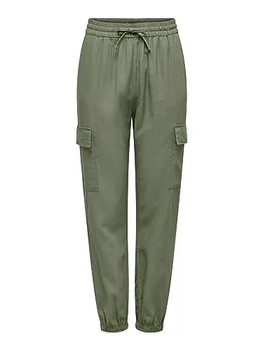 Produktbild: ONLY Damen ONLCARO MW LIN Pull-UP Cargo PNT NOOS 15310987,Oil Green,M / 32L