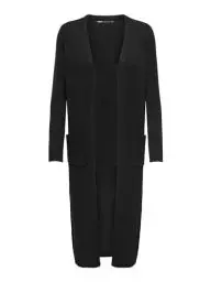Produktbild: ONLY Damen Onllesly L/S Open Long Cardigan KNT Noos Strickjacke, Black 1, S EU