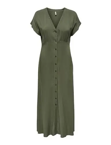 Produktbild: ONLY Damen Onlnova Life Vis Mollie Long Dress Soli Maxikleid, Kalamata, Medium