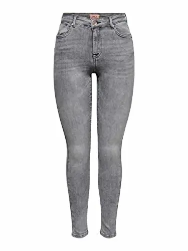 Produktbild: ONLY Damen Onlpower Mid Push Up Sk Azg937 Noos Jeans, Grey Denim, M / 34L EU