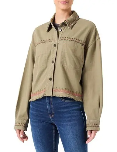 Produktbild: ONLY Damen Onlprime L/S Emb Shacket PNT Hemdjacke, Grün, XL
