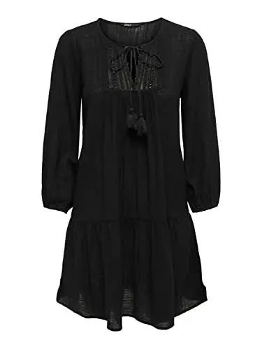 Produktbild: ONLY Damen Onlvinnie Life 3/4 Lace Tunic WVN Noos, Schwarz, XXS