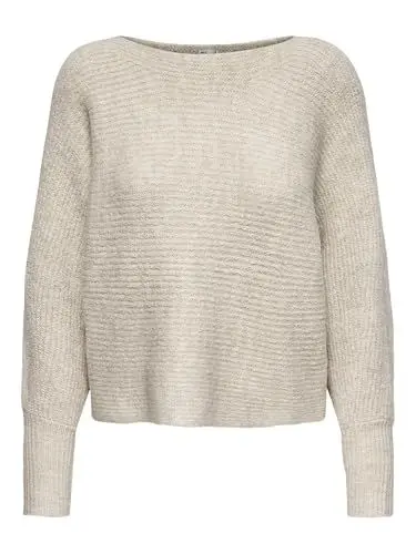 Produktbild: ONLY Damen ONLDANIELLA L/S KNT NOOS Pullover, Ecru/Detail:Melange, S, 15168705