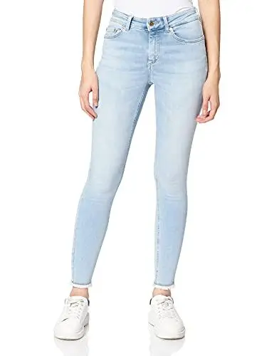Produktbild: ONLY Damen Skinny Fit Jeans | Stone Washed Denim Stretch Hose | Mid Waist 5-Pocket Trousers ONLBLUSH, Farben:Blau, Größe:M / 34L, Z-Länge:L34