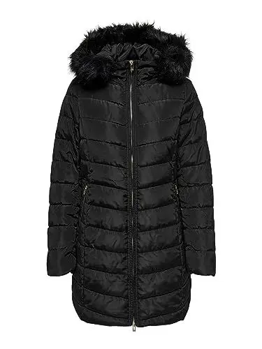 Produktbild: ONLY Damen Onlnewellan Quilted Hood Fur Coat OTW Jacke, Black 1, S EU