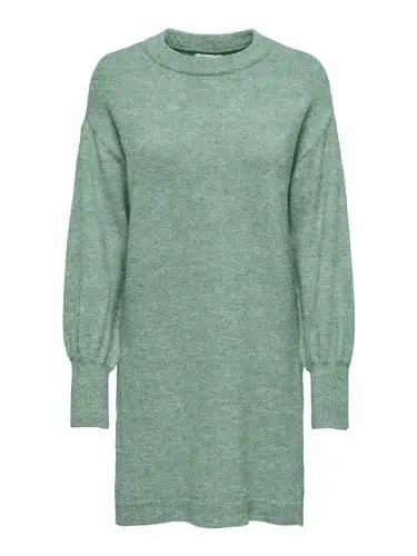 Produktbild: ONLY Damen Onljada Ls Balloon O-Neck Dress Bf KNT, Granite Green/Detail:Melange, M