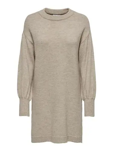 Produktbild: ONLY Damen Onljada Ls Balloon O-Neck Dress Bf KNT, Whitecap Gray/Detail:Melange, XS