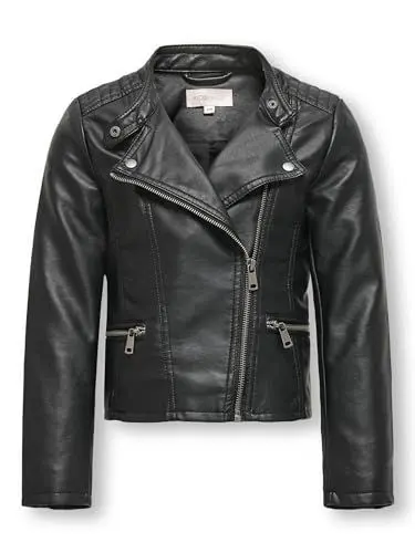 Produktbild: ONLY Mädchen Konfreya Faux Leather Biker OTW Noos Kunstlederjacke, Schwarz, 152 EU