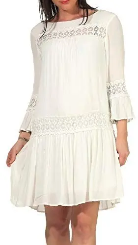 Produktbild: ONLY Damen Onltyra 3/4 Flare Short WVN Noos Casual Dress, Cloud Dancer, 38 EU