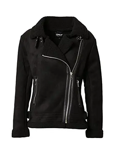 Produktbild: ONLY Women's ONLDIANA Bonded Aviator Jacket CC OTW Jacke, Black/Detail:Black Teddy, S